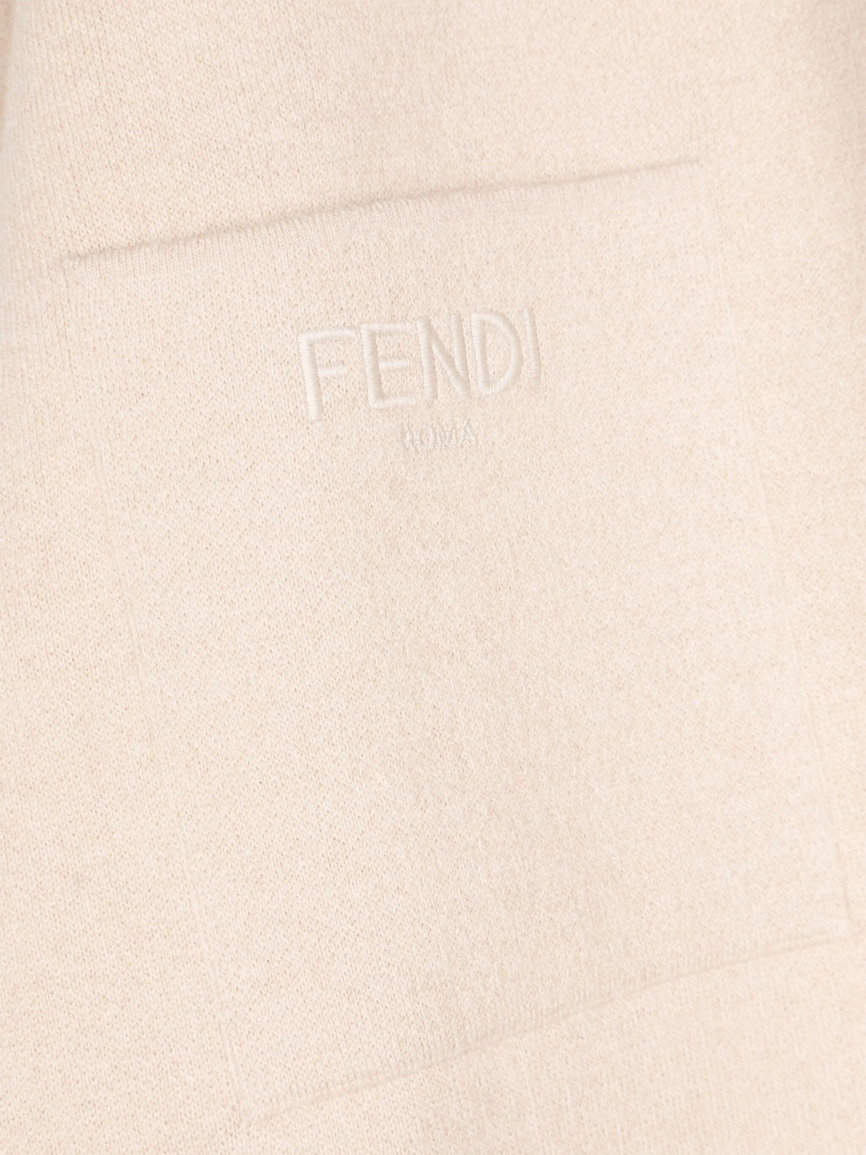 Fendi Girls Wool Reversible Cape in Beige