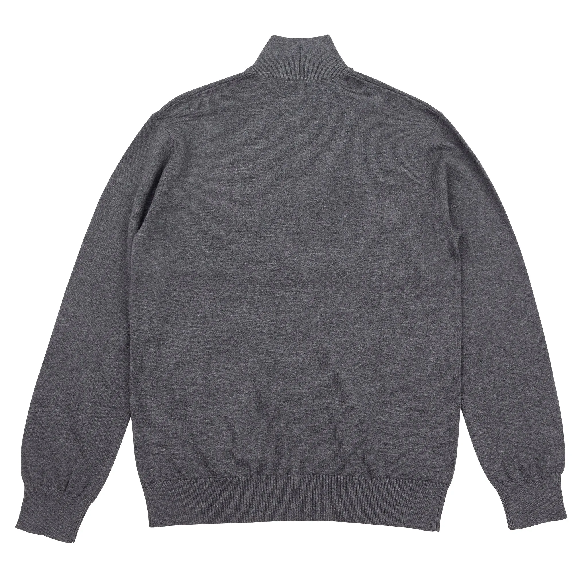 Fine Cut Half Zip Knit - Dark Grey Melange