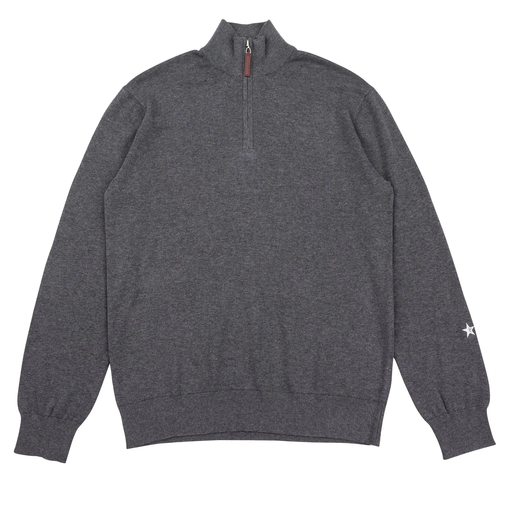 Fine Cut Half Zip Knit - Dark Grey Melange