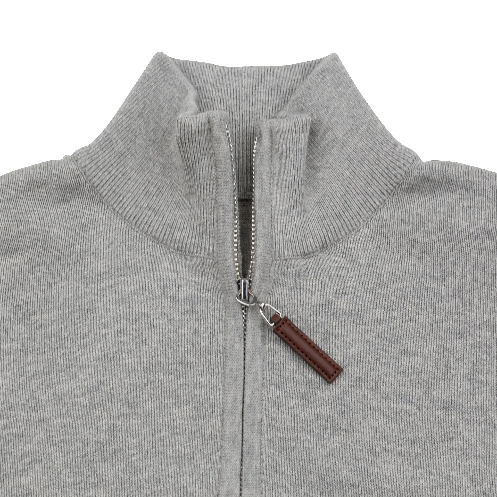 Fine Cut Half Zip Knit - Mid Grey