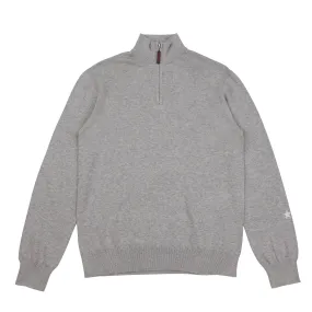 Fine Cut Half Zip Knit - Mid Grey