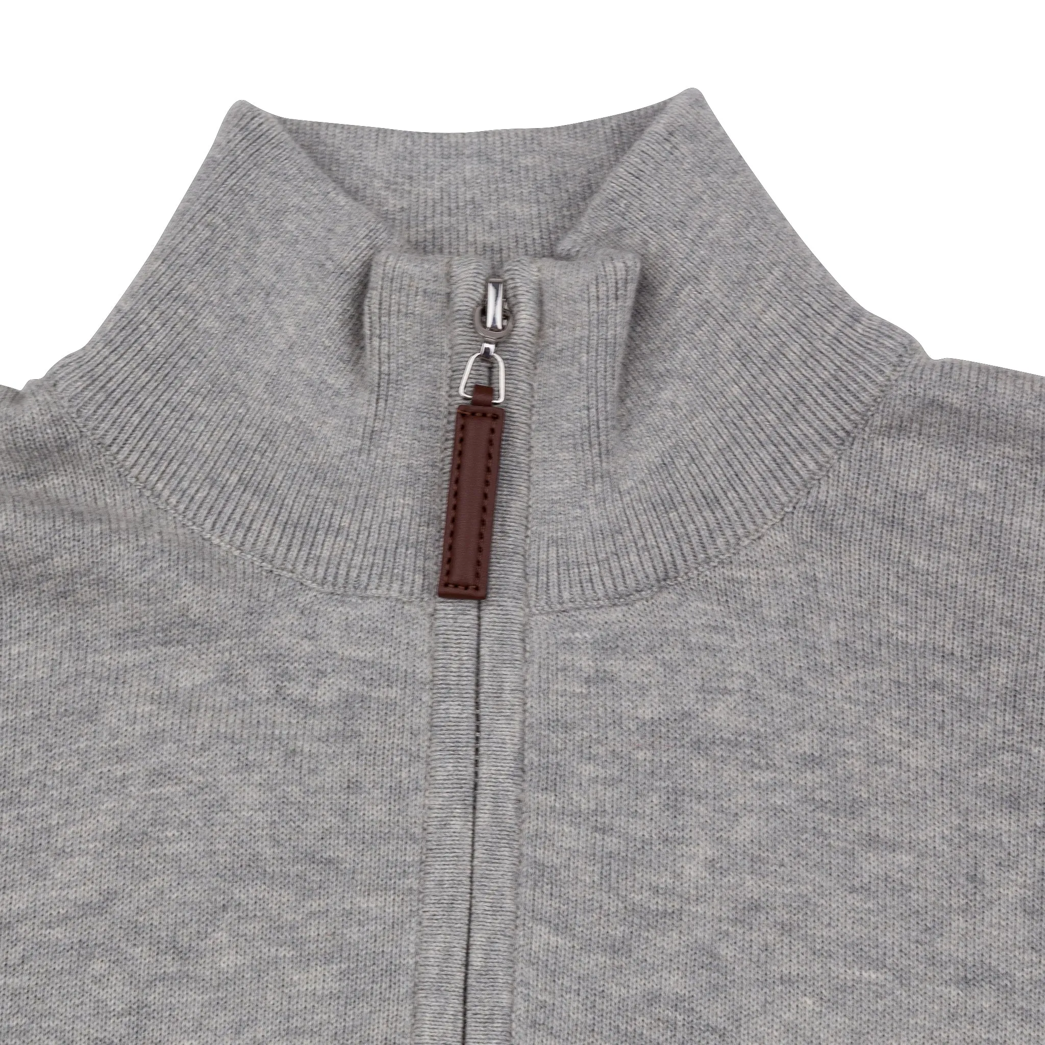 Fine Cut Half Zip Knit - Mid Grey