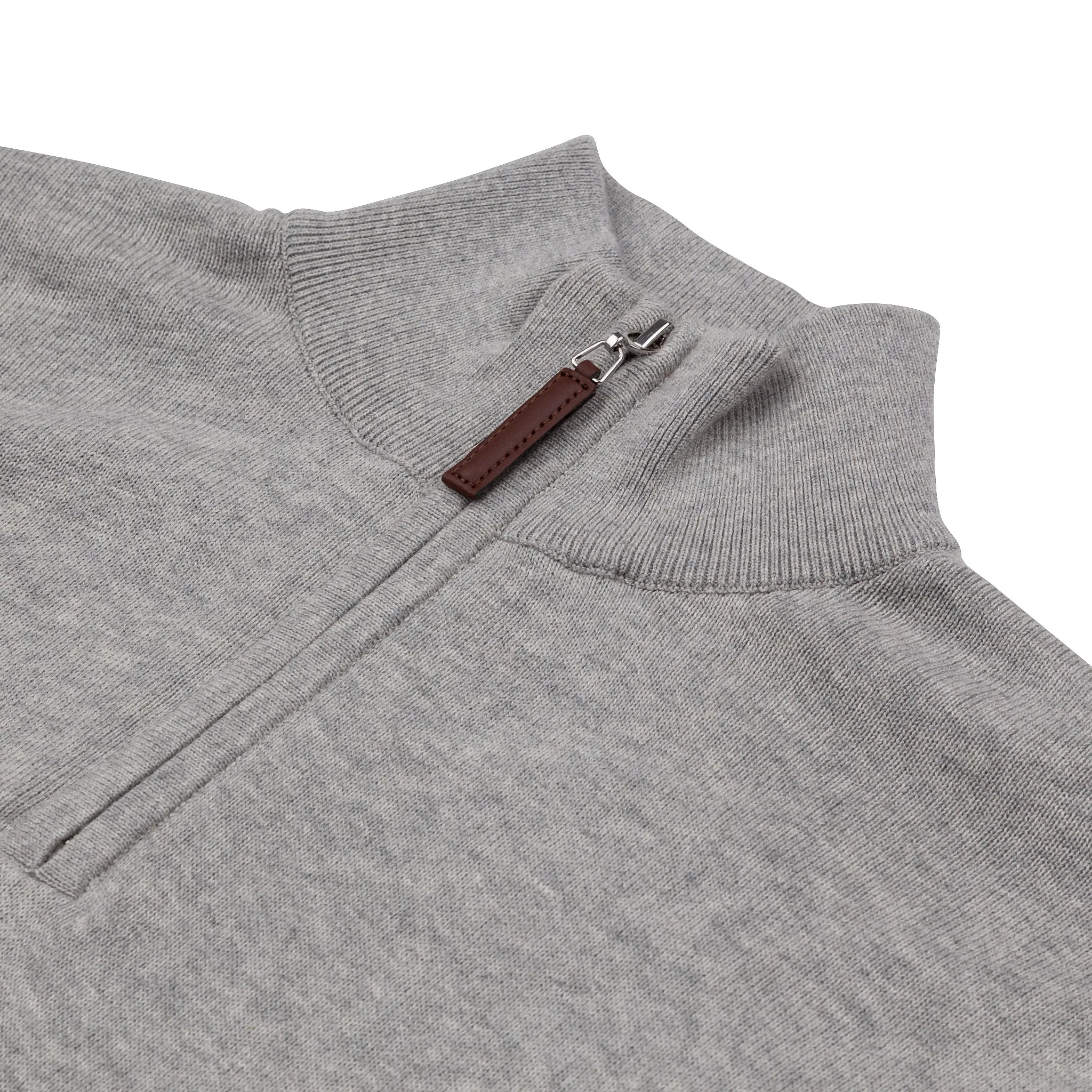 Fine Cut Half Zip Knit - Mid Grey