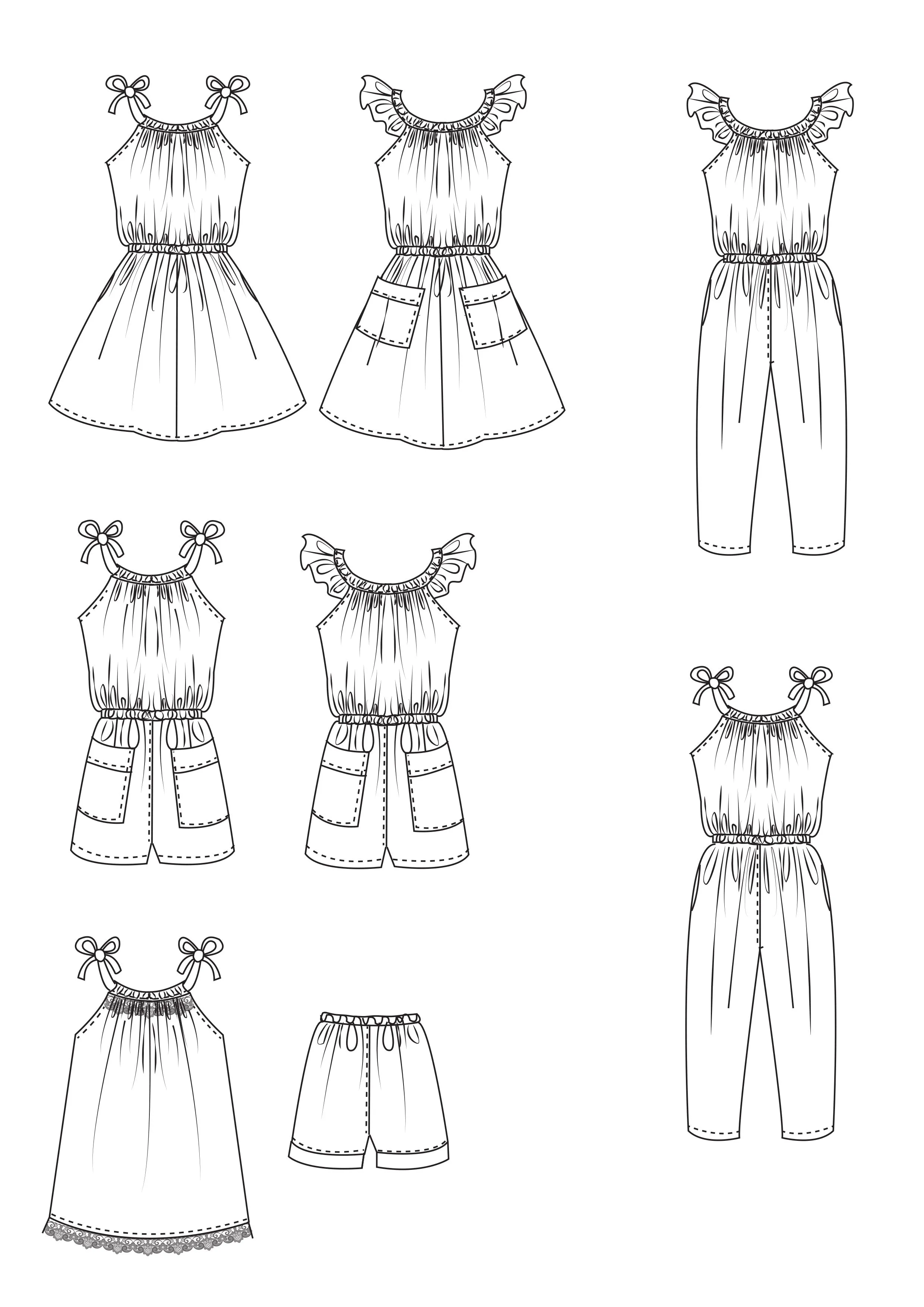 Flutter sleeve girls dress & romper sewing pattern Peachy Dress & Playsuit sizes 2-14 years