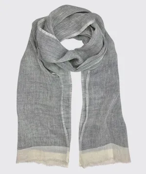 French Grey Two Tone Scarf | Gauze Linen