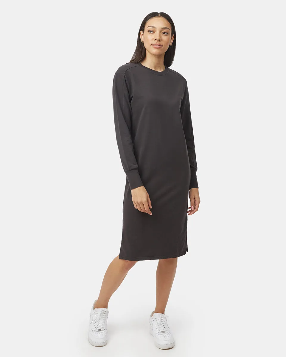 French Terry Long Sleeve Crew Dress