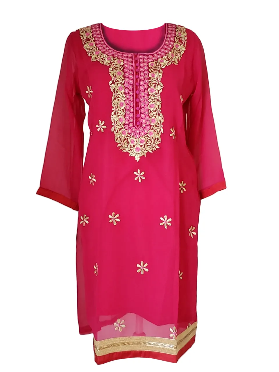 Fuchsia Georgette Kurti/Tunic