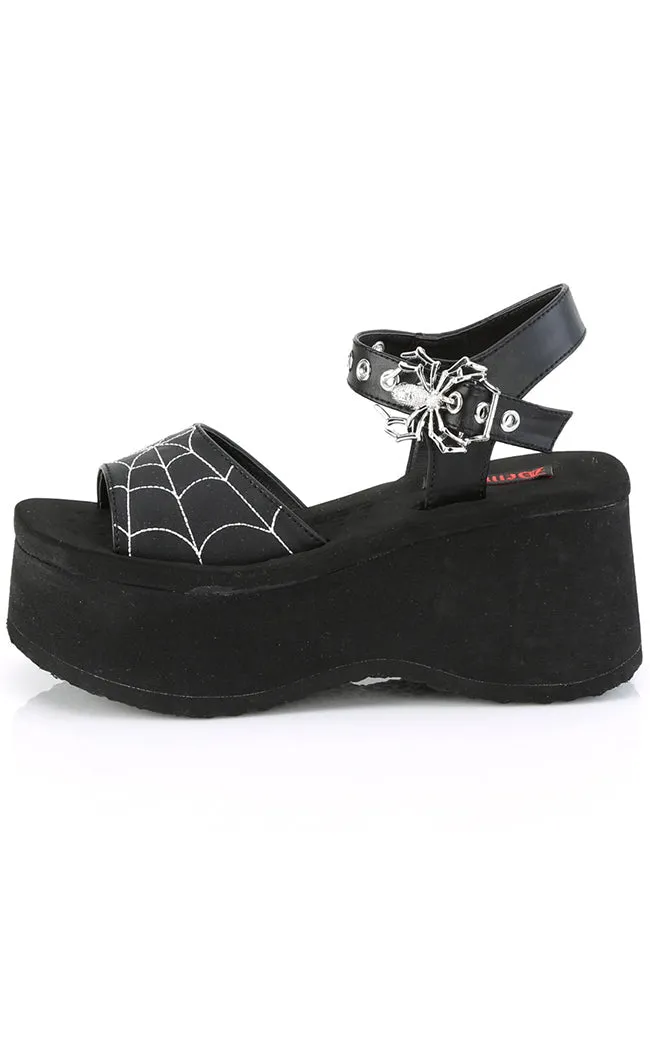 FUNN-10 Black Matte Spiderweb Sandals