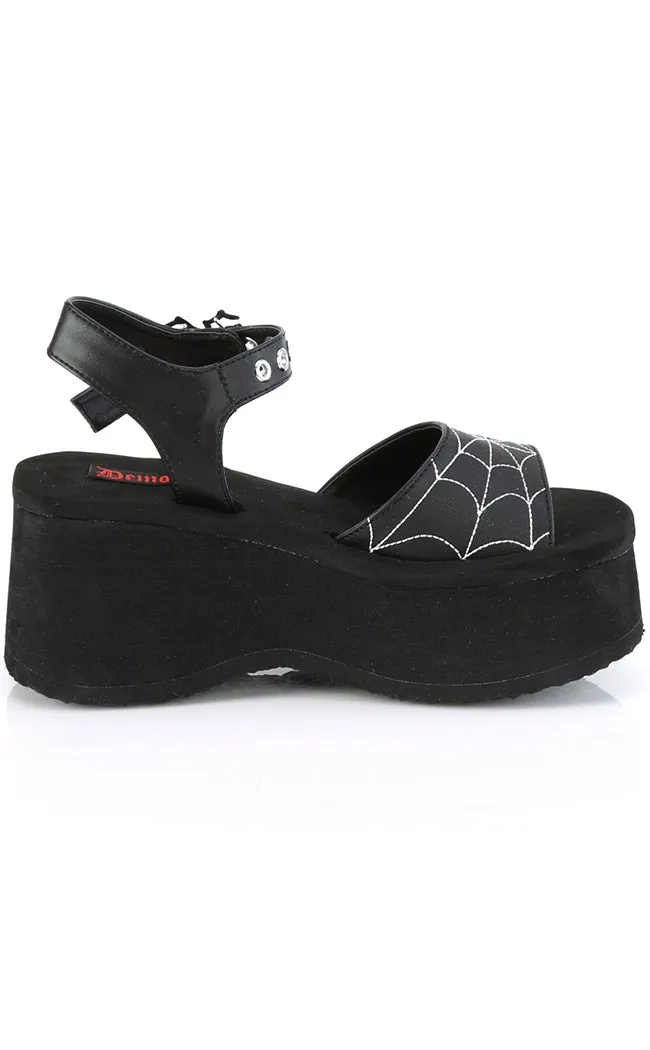 FUNN-10 Black Matte Spiderweb Sandals