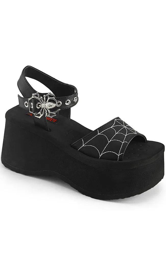 FUNN-10 Black Matte Spiderweb Sandals