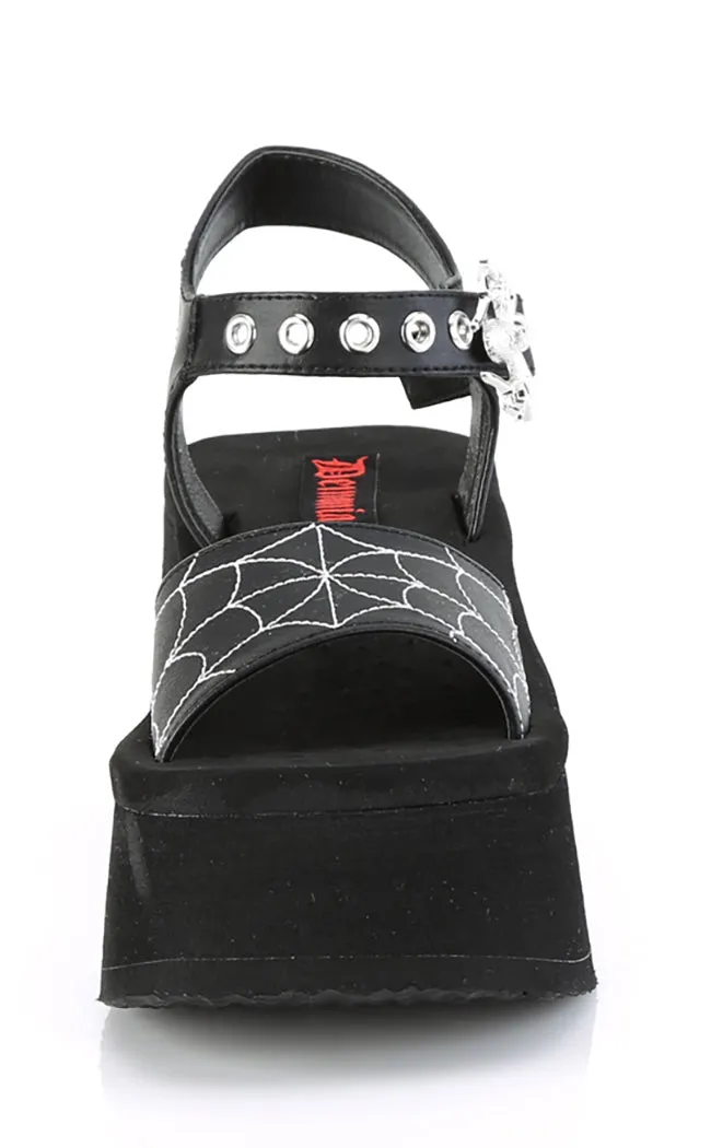 FUNN-10 Black Matte Spiderweb Sandals