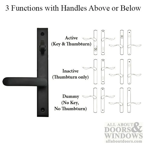 G-U Allegro Handle and 30mm Plate Series, Zamac, Inactive, Thumbturn Only (Handles DO Move), Choose Color