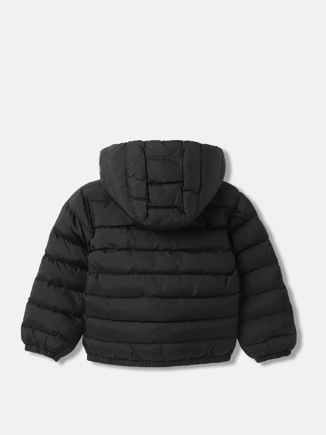 Gant Boys Black Solid Hooded Full Sleeves Puffer Jacket