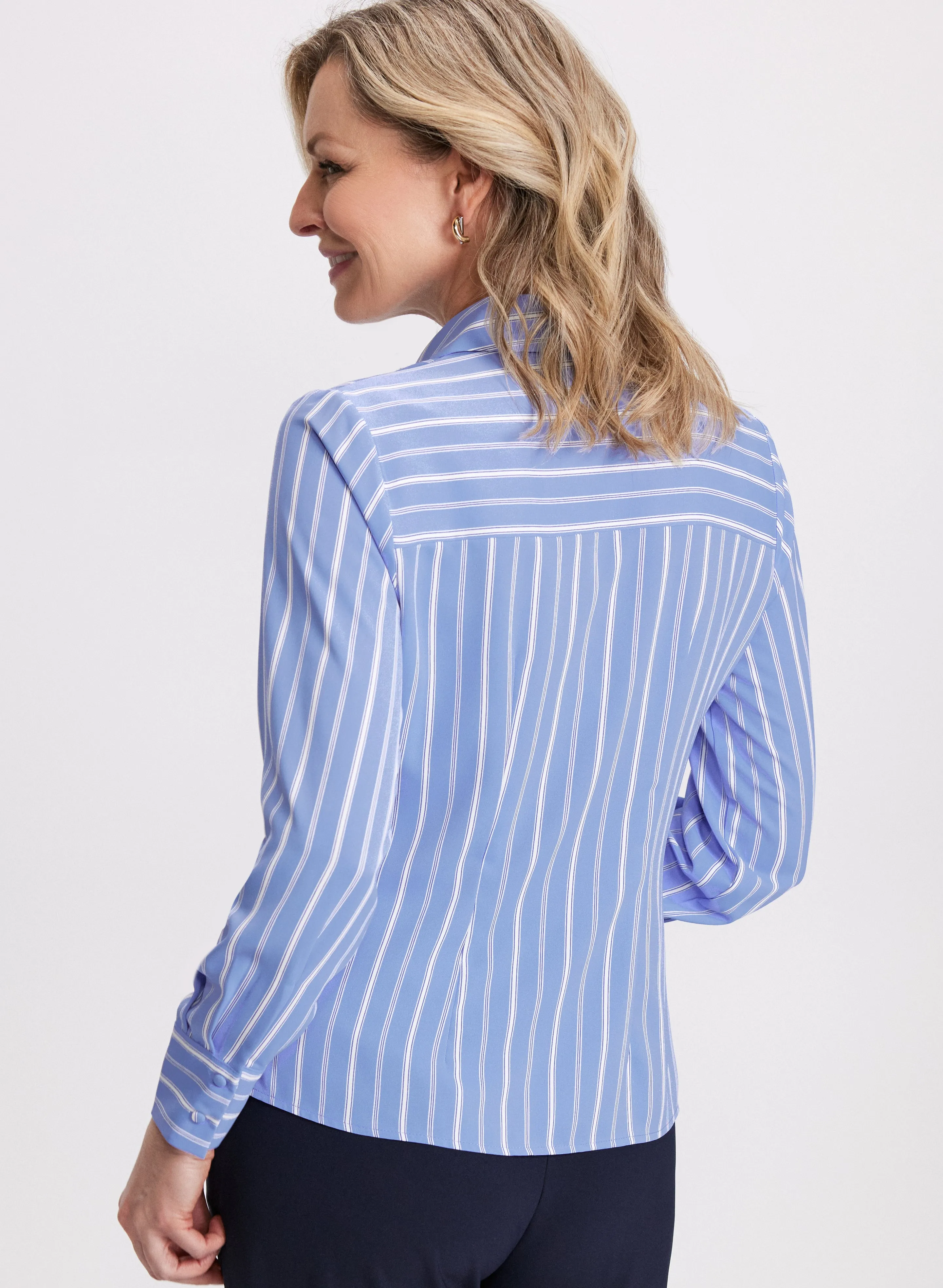 Gathered Detail Striped Blouse