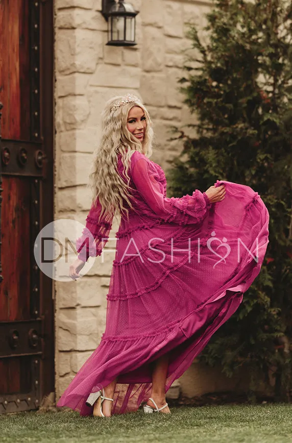 Genevieve Magenta Haze Gown - DM Exclusive - Maternity Friendly