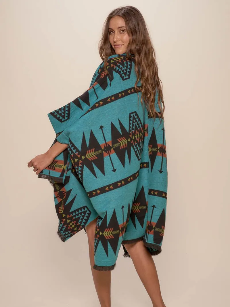 Grey Wolf Fabric Poncho | Women's