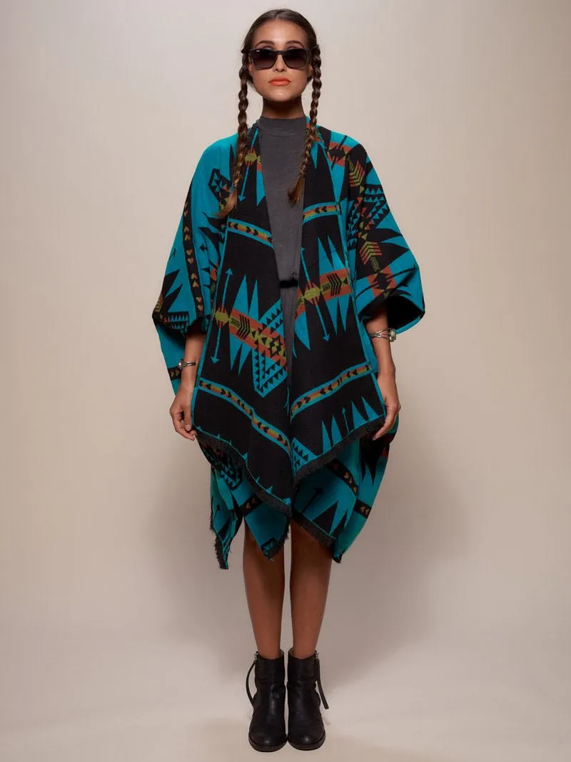 Grey Wolf Fabric Poncho | Women's