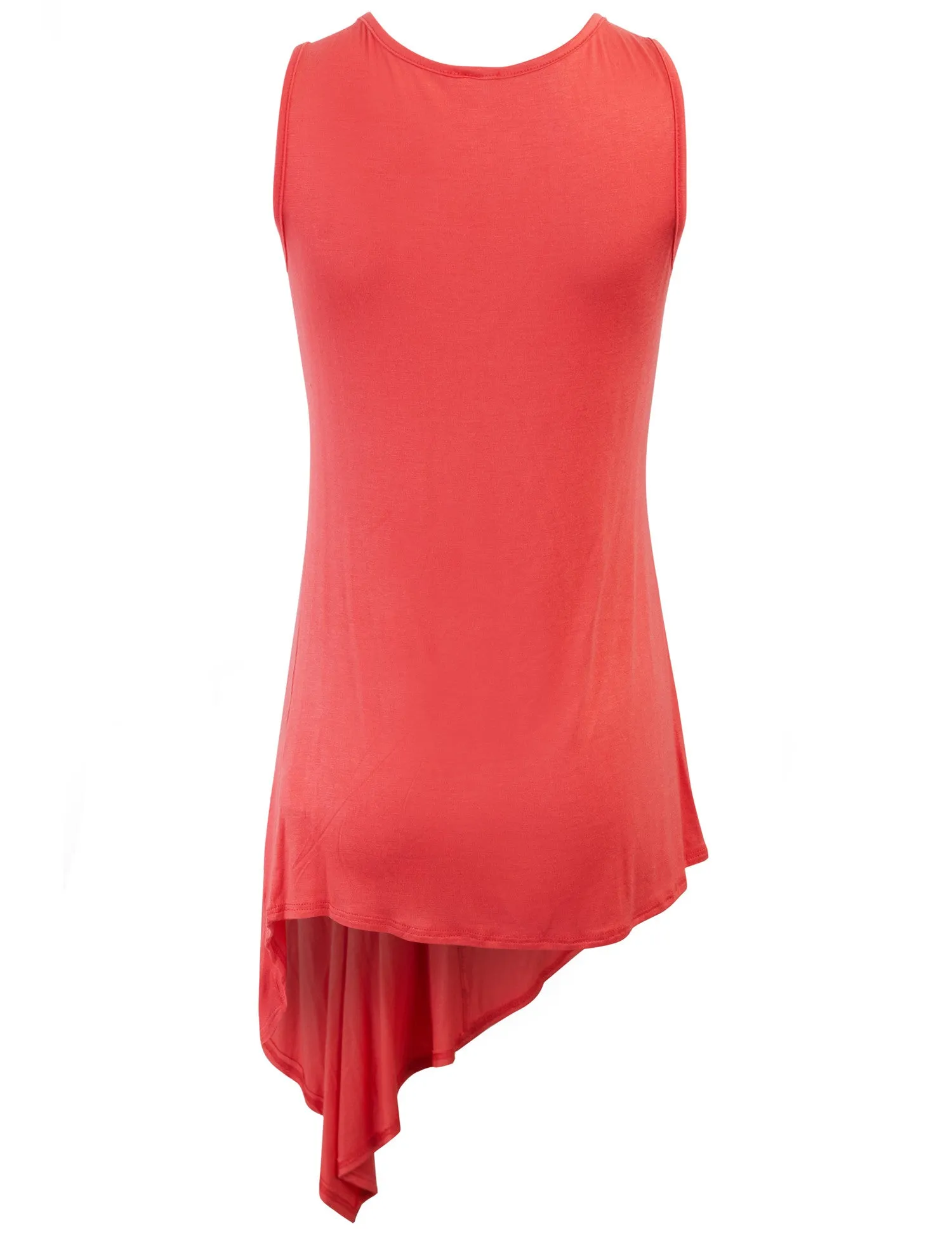 Handkerchief Hemline Sleeveless Tank Tunic Top