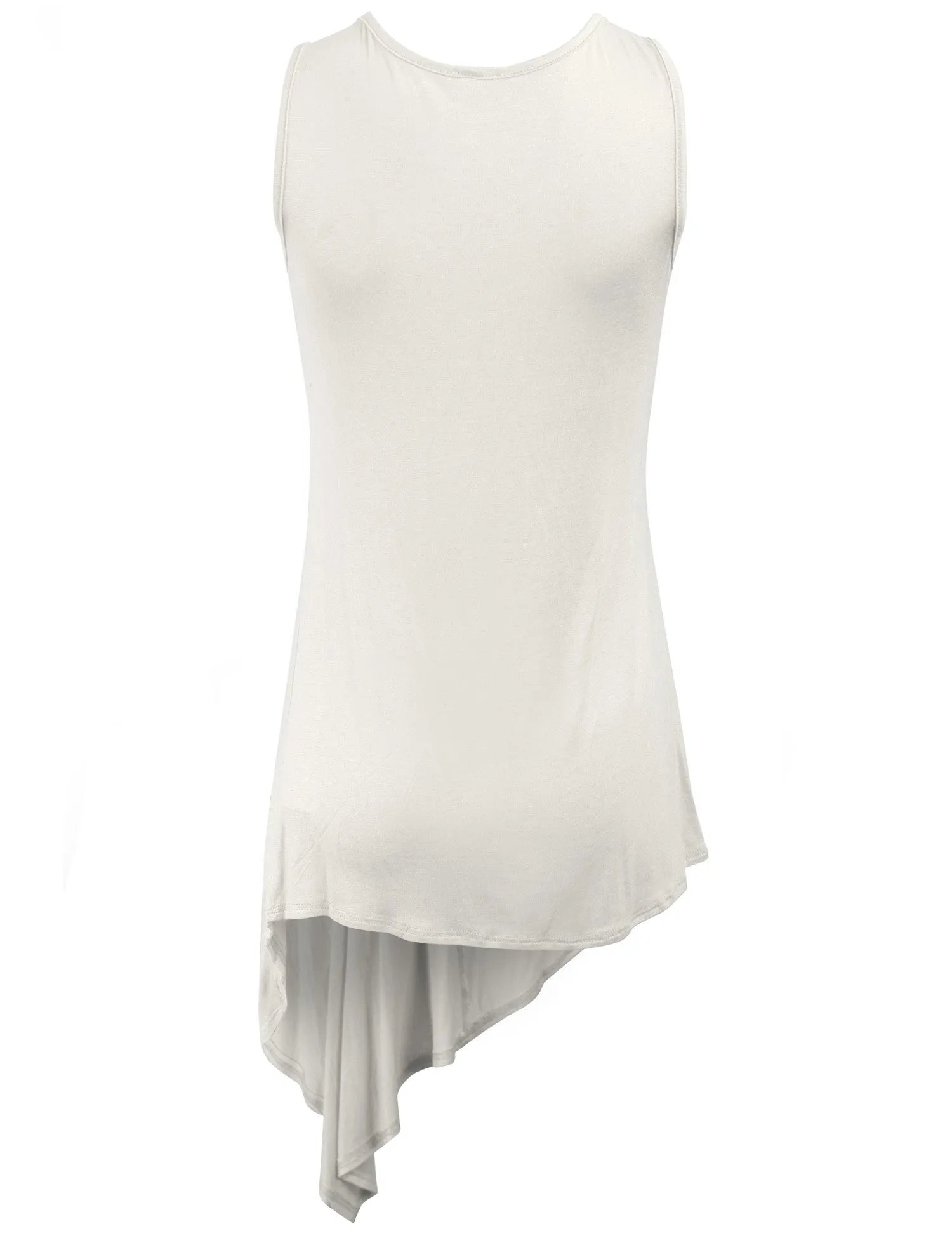 Handkerchief Hemline Sleeveless Tank Tunic Top