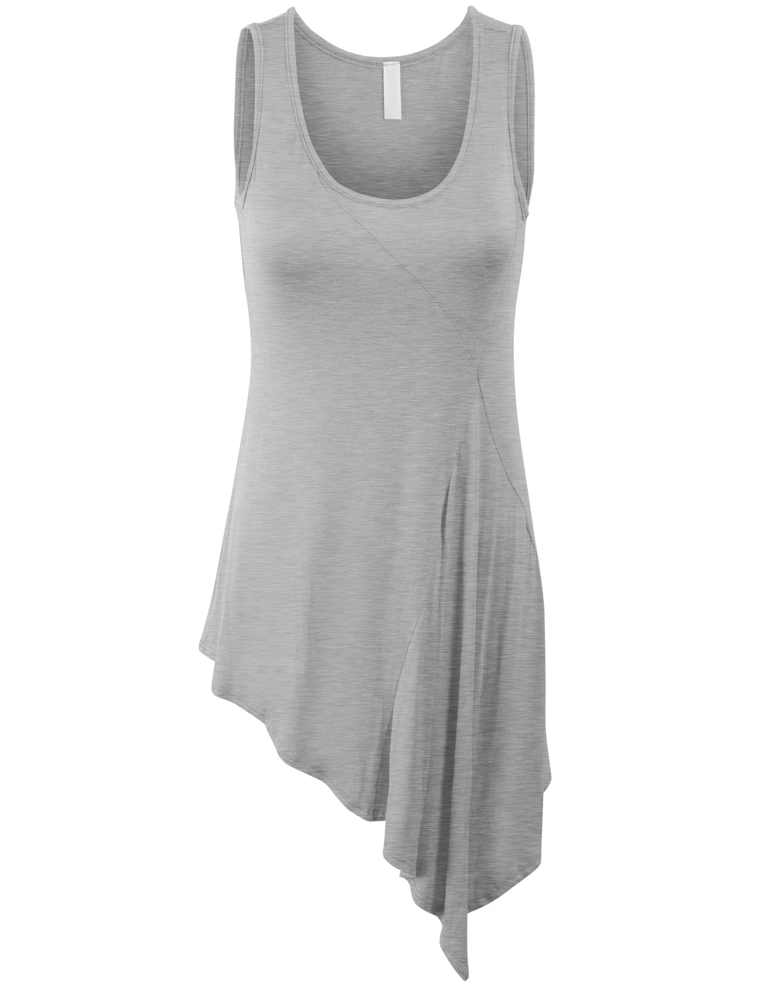 Handkerchief Hemline Sleeveless Tank Tunic Top