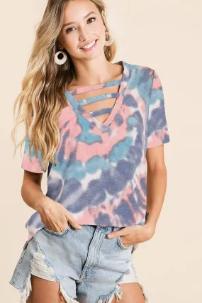 Harmony Strappy Tie Dye Top, Multi