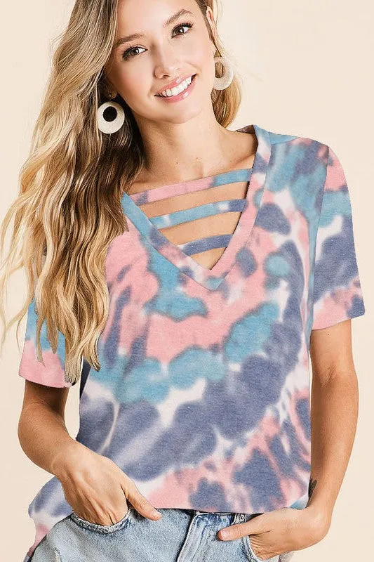 Harmony Strappy Tie Dye Top, Multi