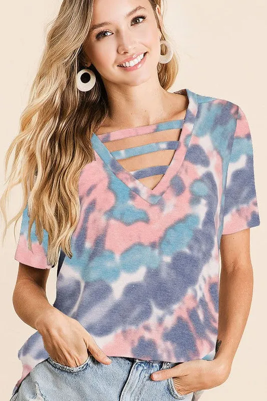 Harmony Strappy Tie Dye Top, Multi