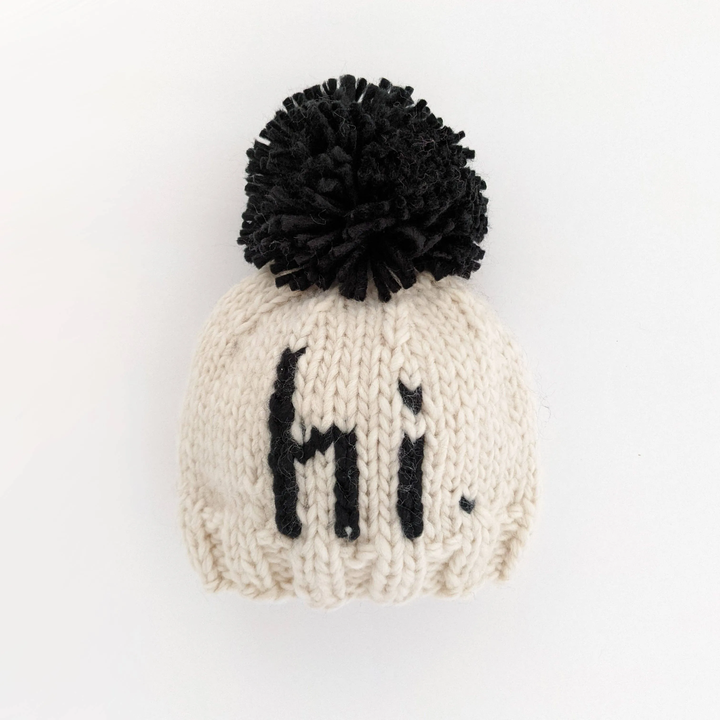 Hi. Black Hand Knit Beanie Hat Baby & Kids: S (0-6 months)