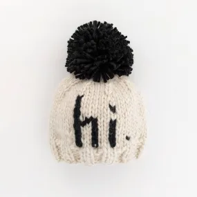 Hi. Black Hand Knit Beanie Hat Baby & Kids: S (0-6 months)