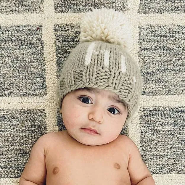 Hi. Pebble Brown Hand Knit Beanie Hat Baby & Kids: M (6-24 months)