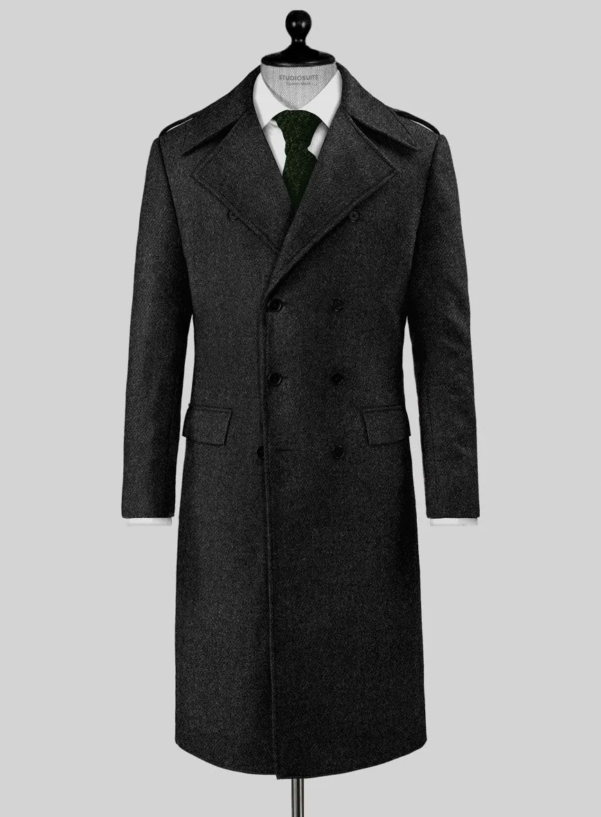 Highlander Heavy Heritage Charcoal Tweed GQ Overcoat