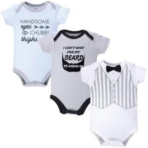 Hudson Baby Cotton Bodysuits, Handsome Eyes