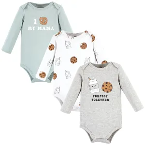 Hudson Baby Cotton Long-Sleeve Bodysuits, Milk Cookies Pair