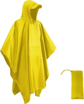 HYCOPROT Waterproof Raincoat Poncho Adults,3 in 1 Multifunctional Lightweight Reusable Rain Cape for Outdoor Hiking Camping Cycling Traveling Waterproof Raincoat