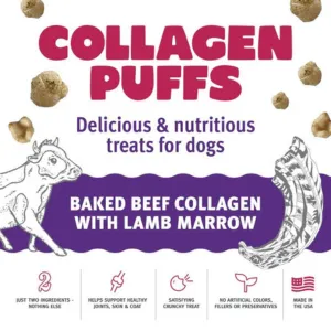 Icelandic  Beef Collagen Puffs Bites with Lamb Marrow for Dogs