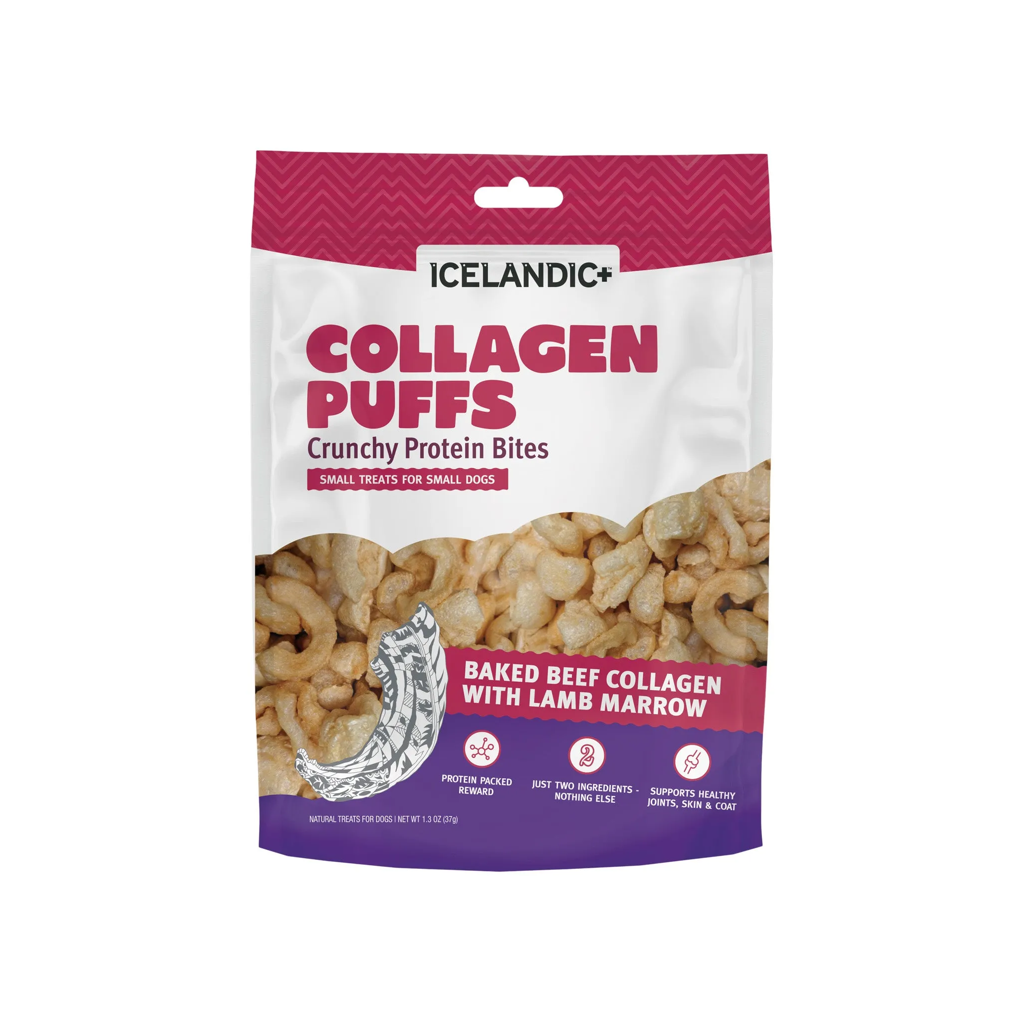 Icelandic  Beef Collagen Puffs Dehydrated Small Dog Treats