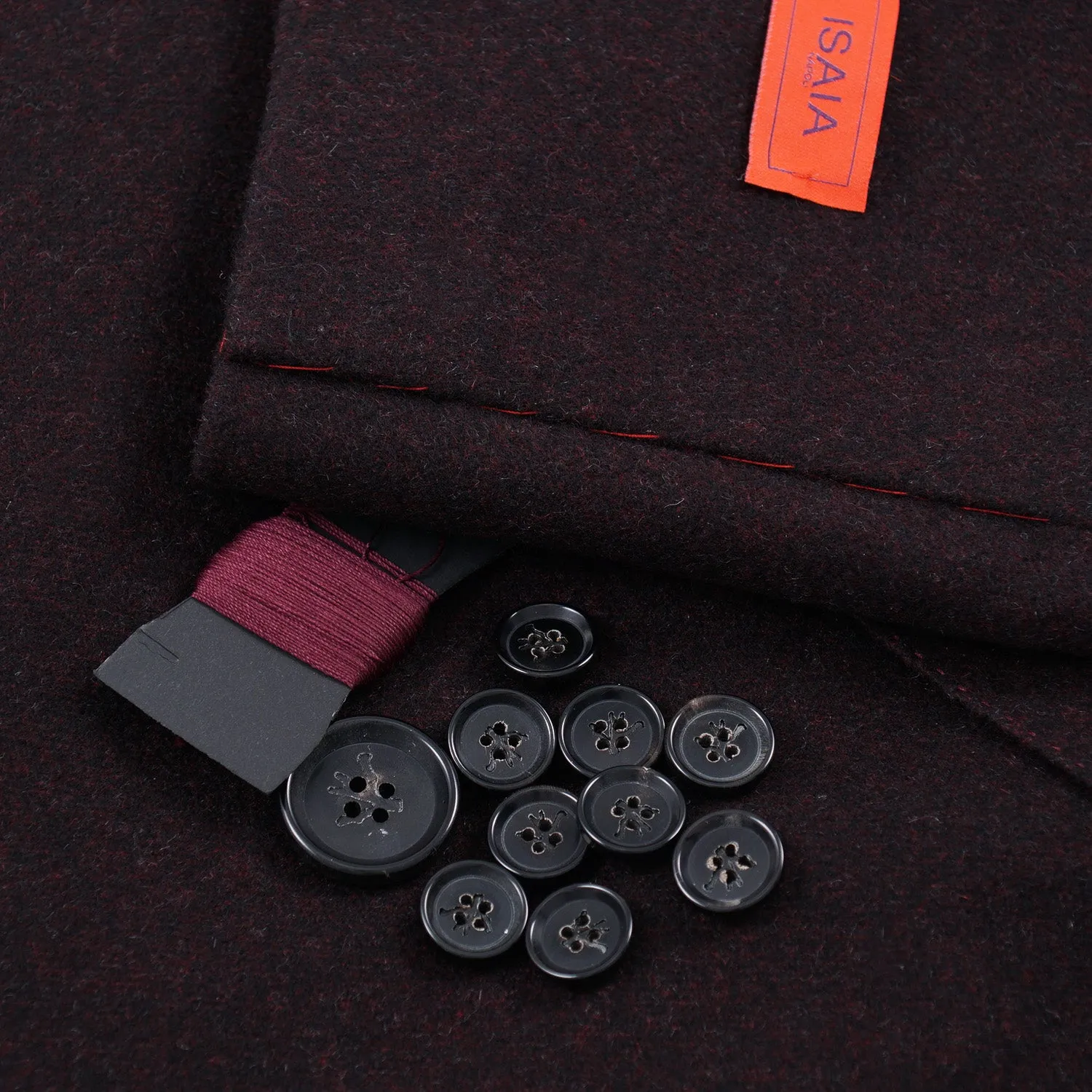 Isaia 'Portofino' Burgundy Cashmere Overcoat