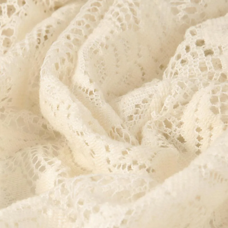 Ivory Floral Knitted Wool 5037