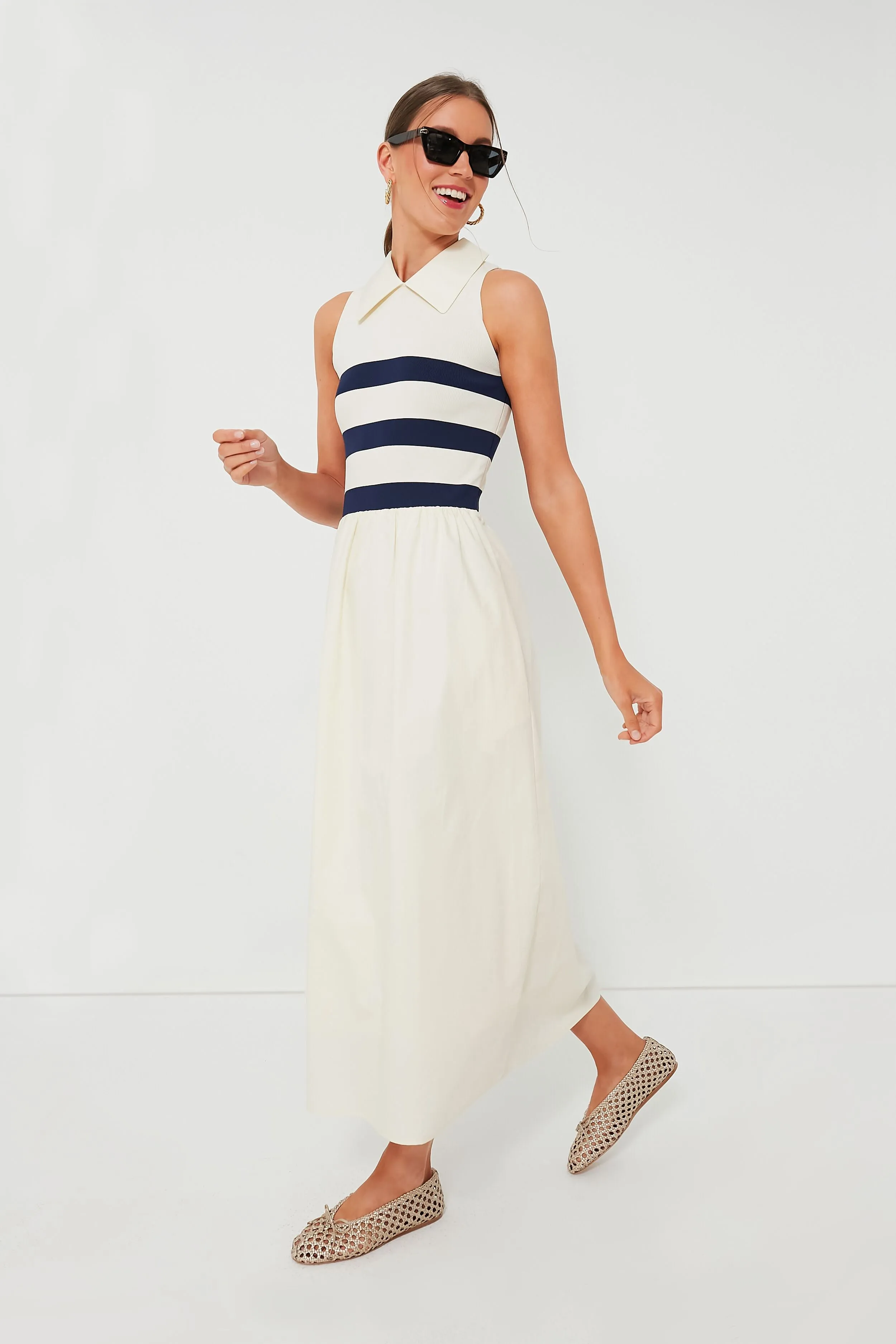 Ivory Stripe Marina Dress