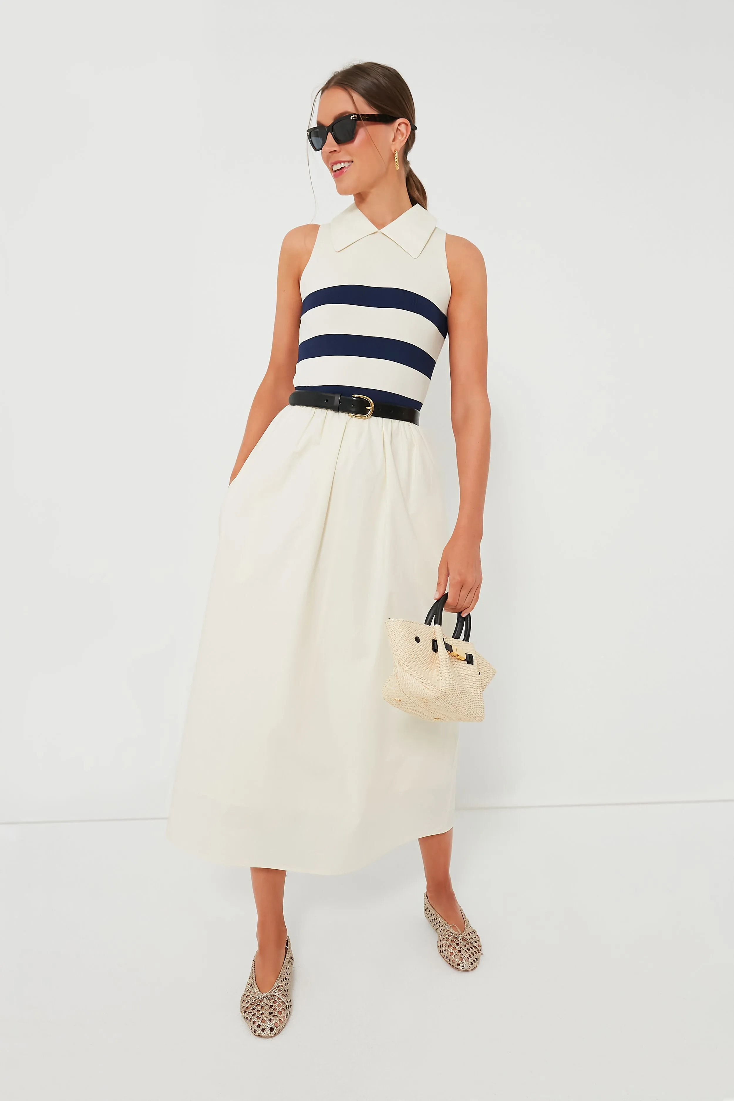 Ivory Stripe Marina Dress