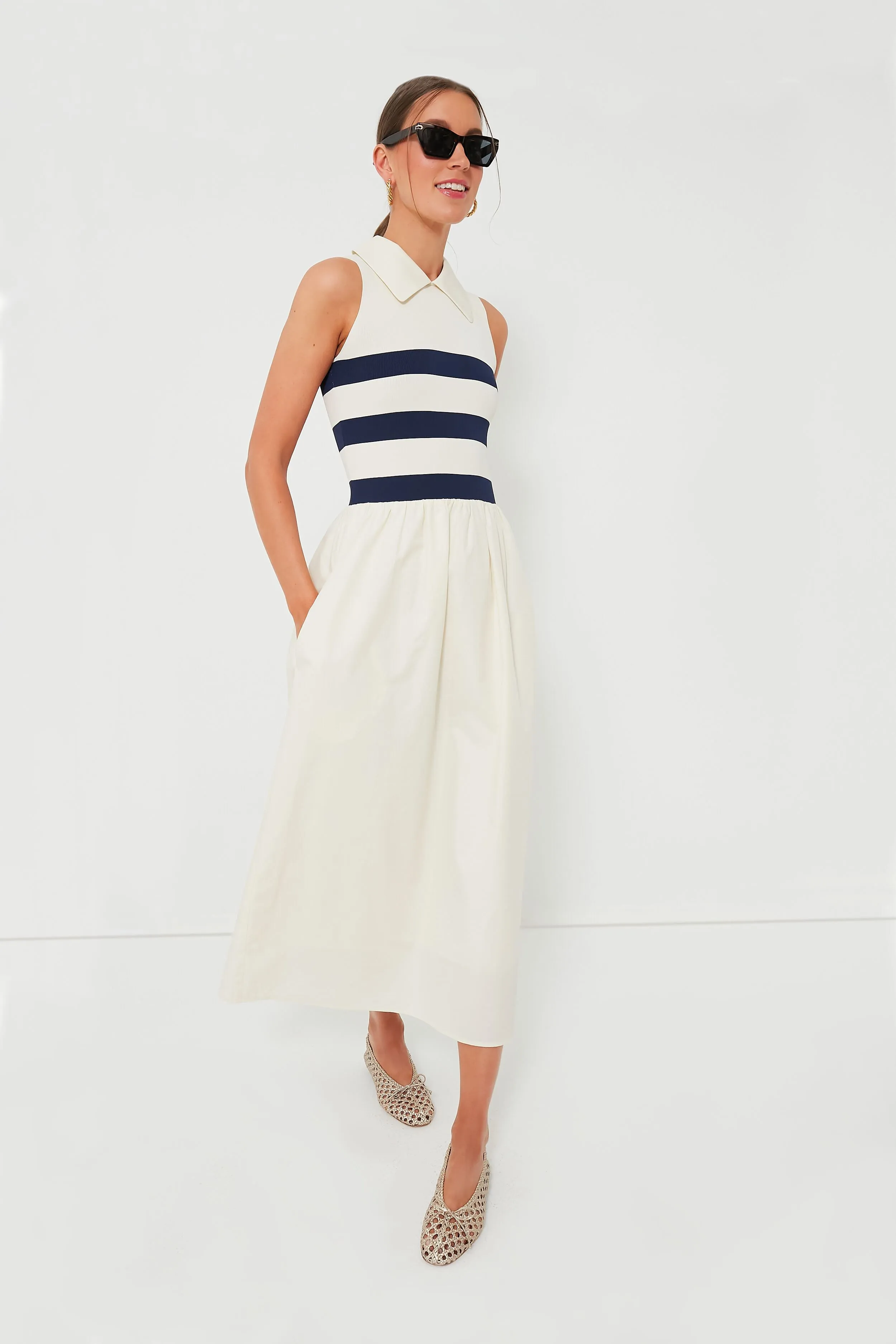 Ivory Stripe Marina Dress