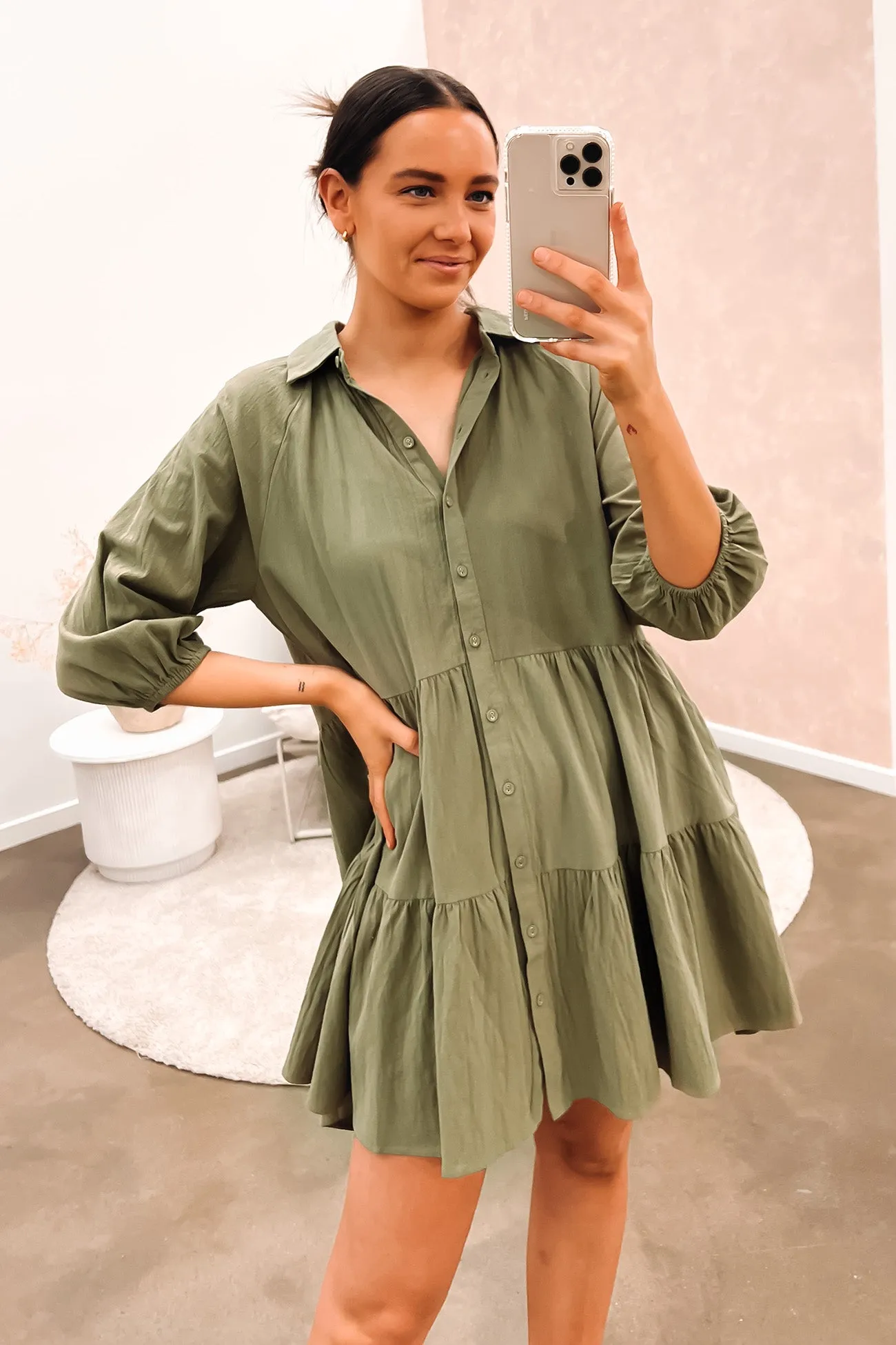 Jared Mini Dress Khaki