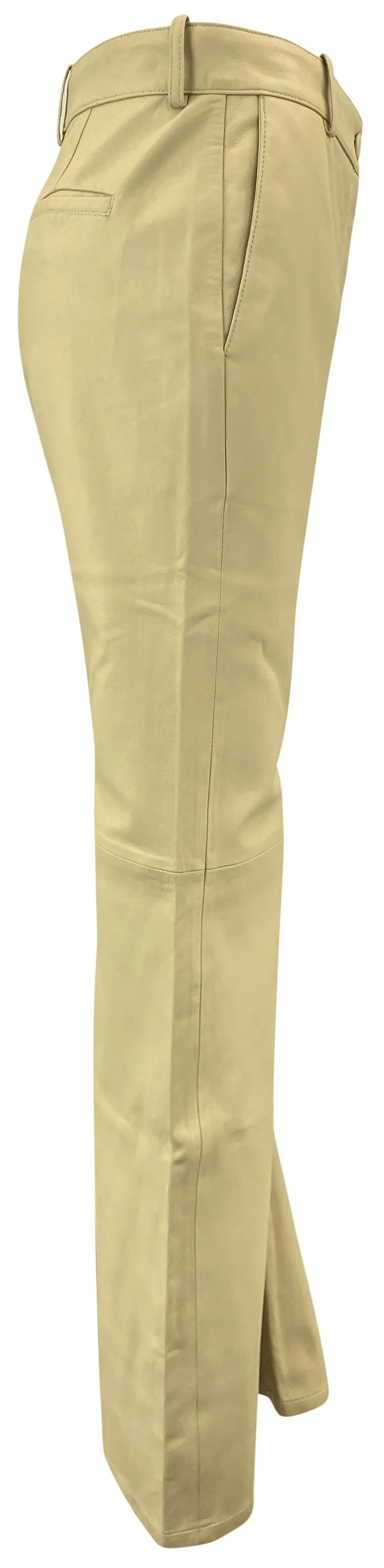 Joseph Flared Leather Pants in Safari