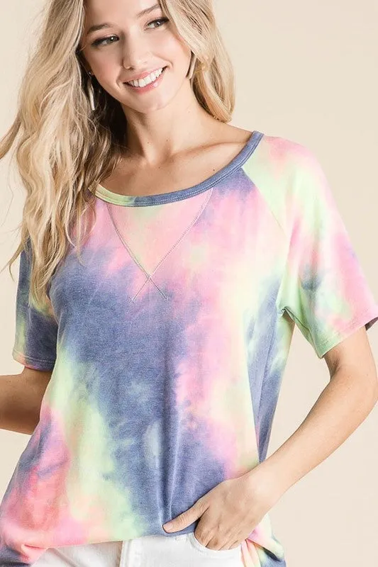 Juno Tie Dye Top, Charcoal