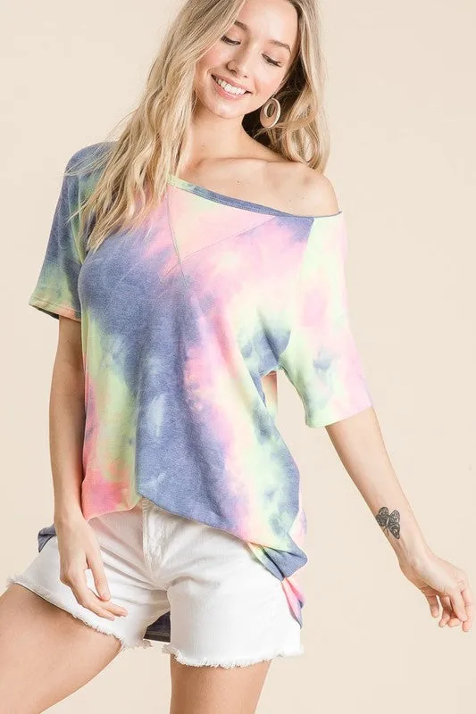 Juno Tie Dye Top, Charcoal