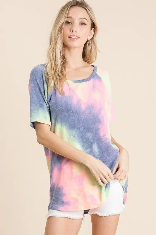 Juno Tie Dye Top, Charcoal