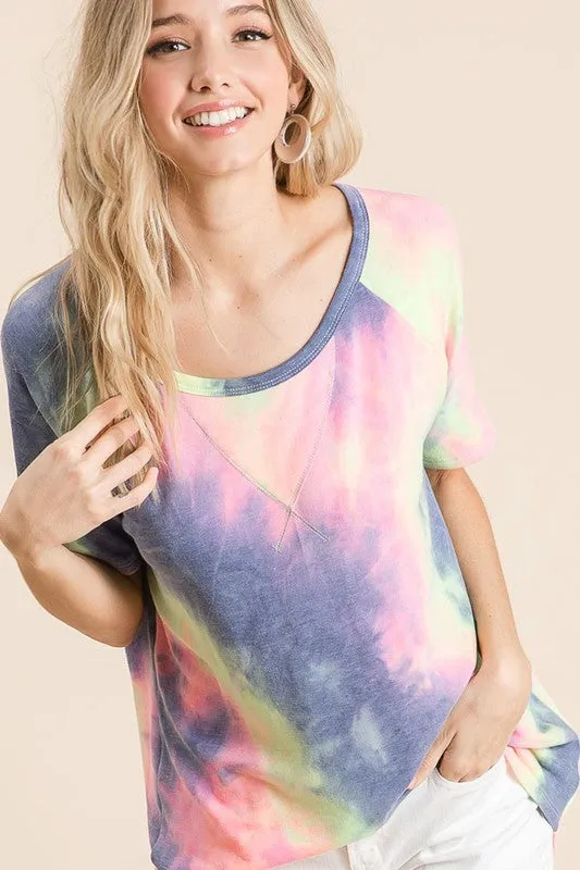 Juno Tie Dye Top, Charcoal