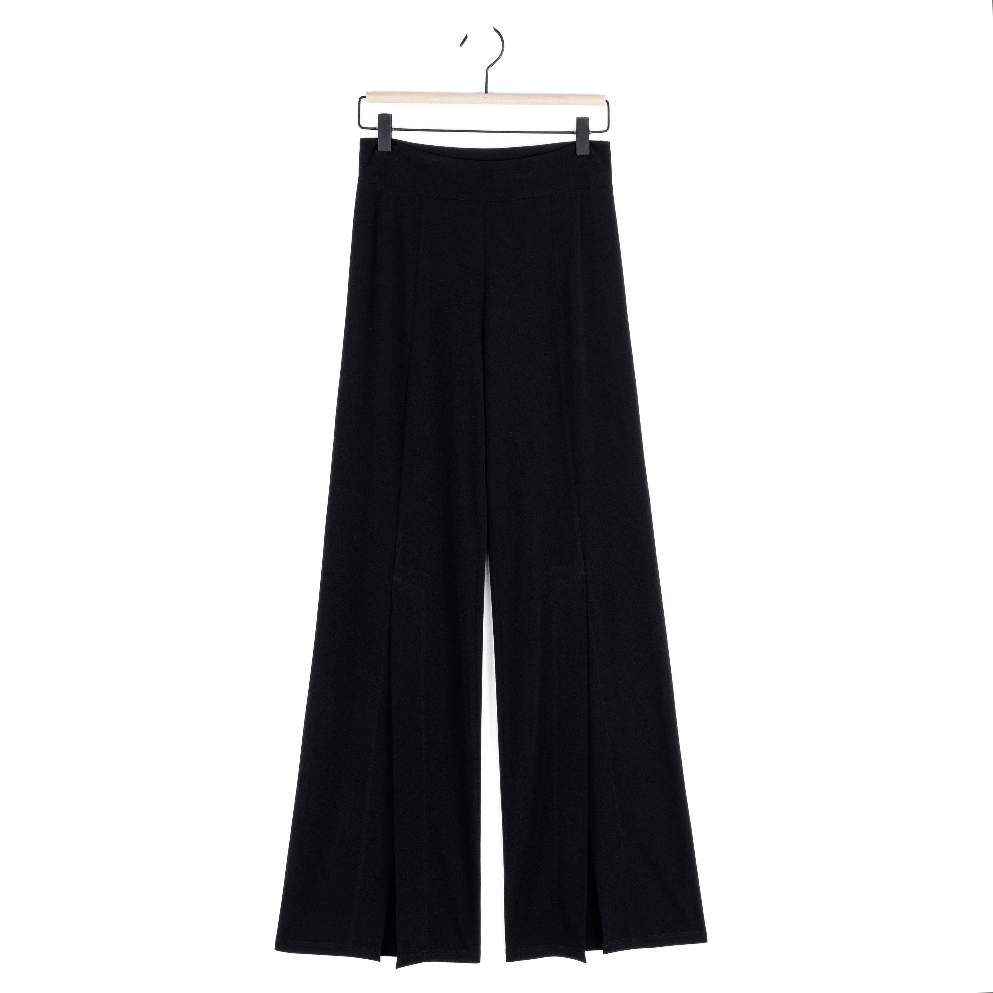 Kick Front High Slit Pant - Black