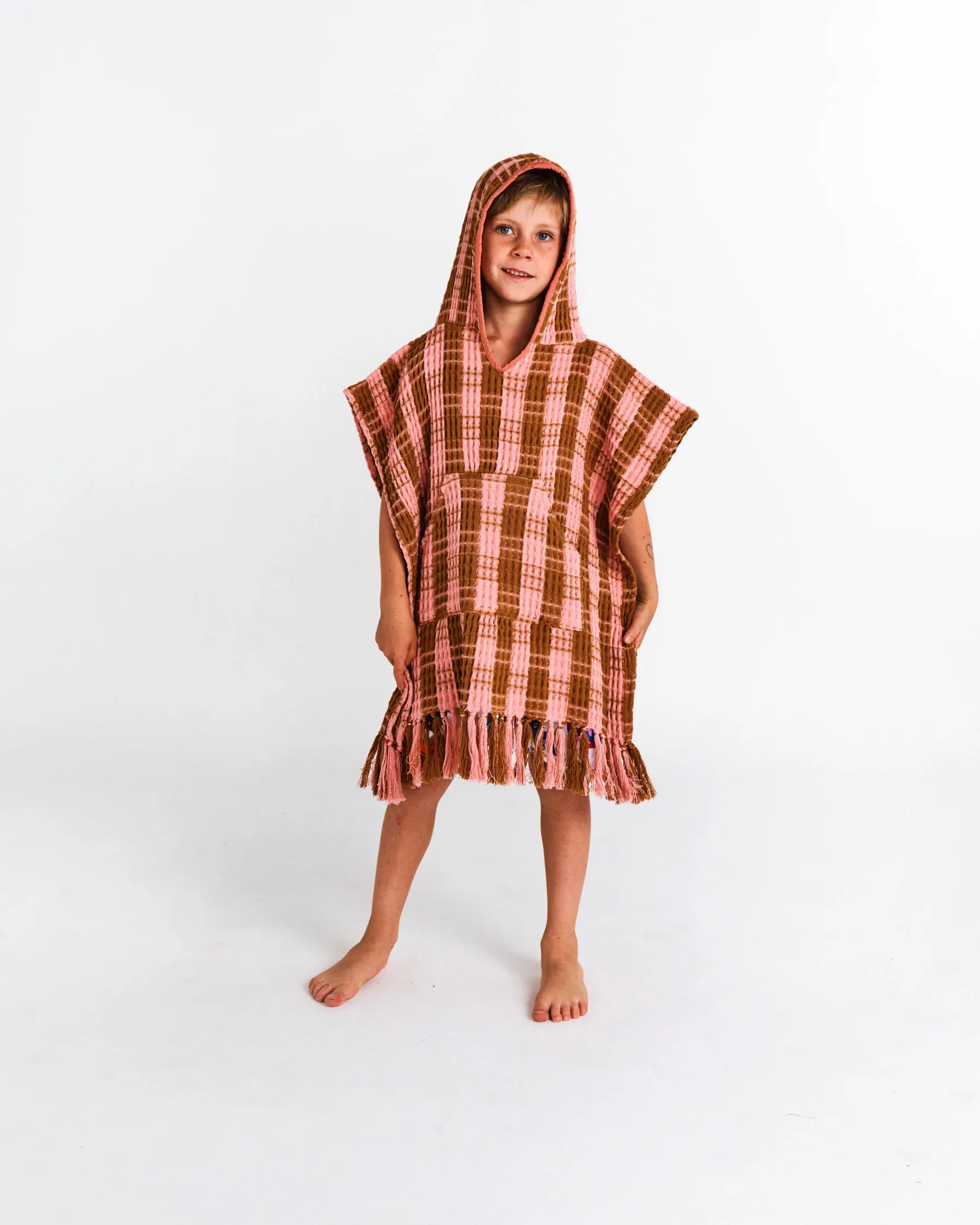 Kip & Co Toasted Marshmallow Kids Waffle Poncho