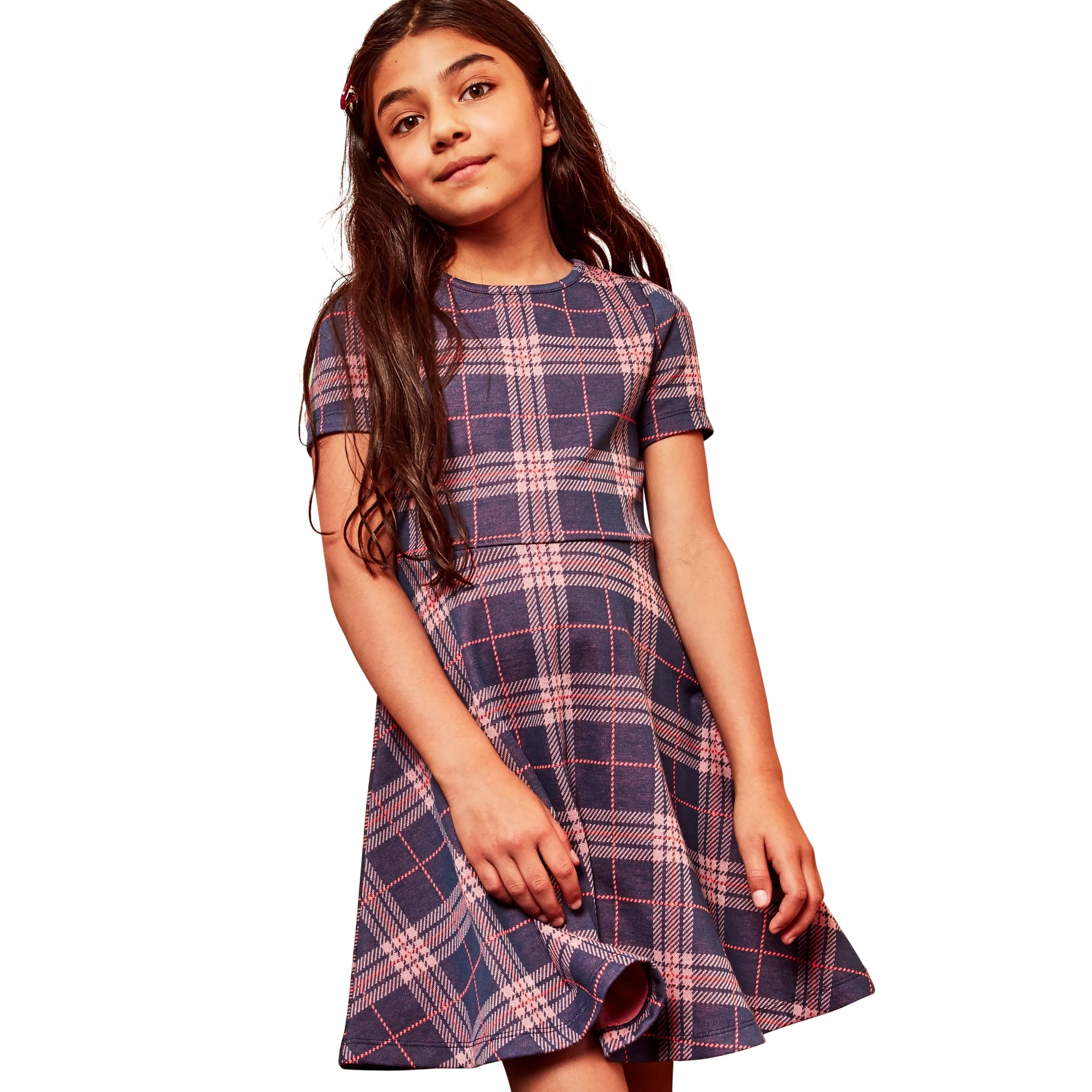 Knit Plaid Skater Dress